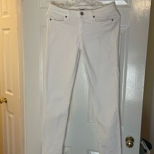 Paige Skyline Ankle Peg White Jeans